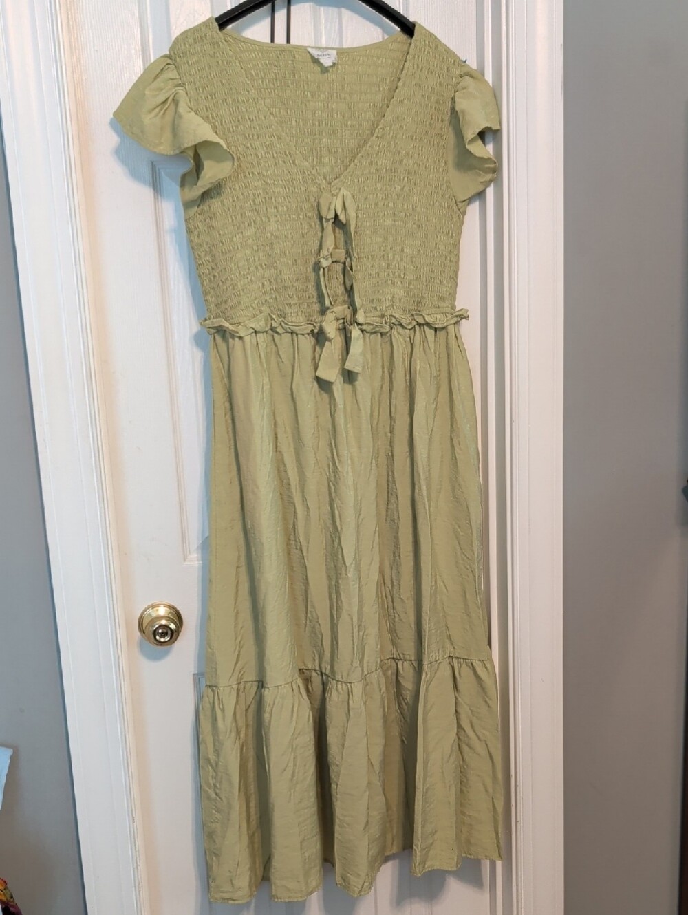 Blu Pepper Sage Green Smocked Maxi Dress 3XL